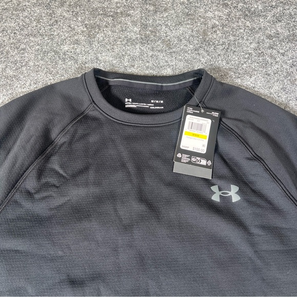 Under Armour 1353349 Men's Med UA ColdGear Base 4.0 Layer Crew Shirt Black $100 - Picture 2 of 9